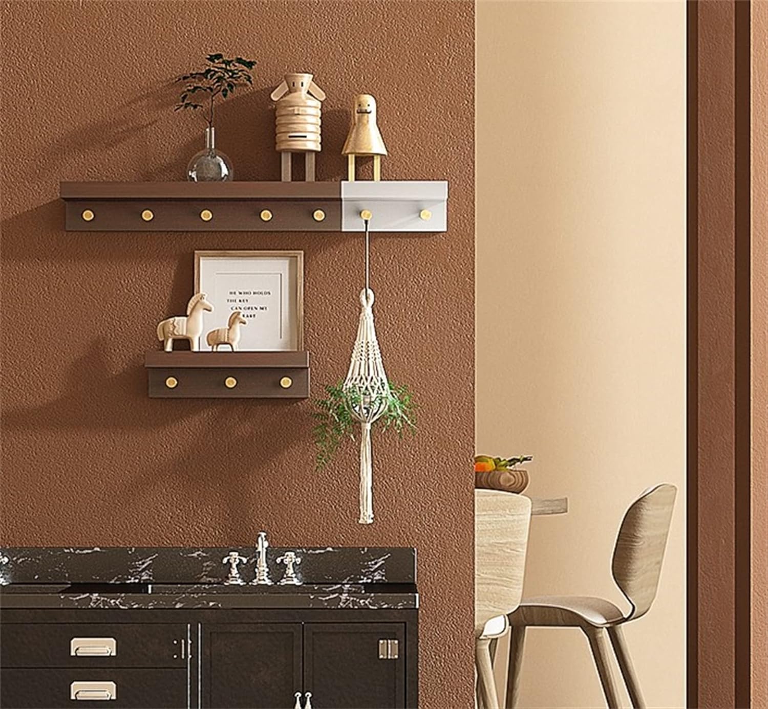 引き出しの胸 ホームウォールハンギングコートフック壁収納ラック壁吊りフックポーチドアリアハンガーへの入り口 木製引き出しオーガナイザ