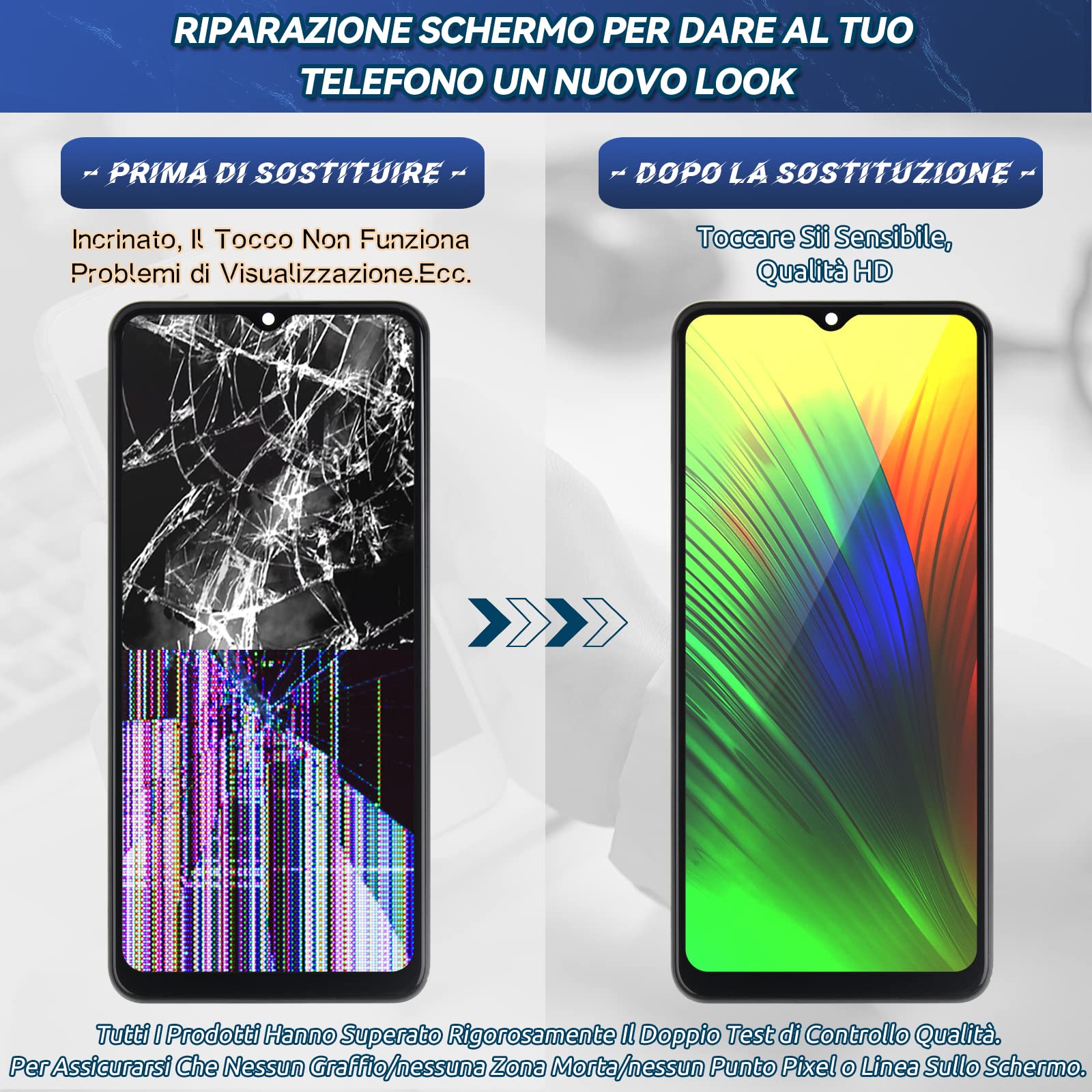 RongZy LCD Schermo per 6.6" Samsung Galaxy A13 4G A135F A137F Display Digitizer Assembly Vetro di Ricambio Touch Screen con Strumenti(Nero con Cornice)