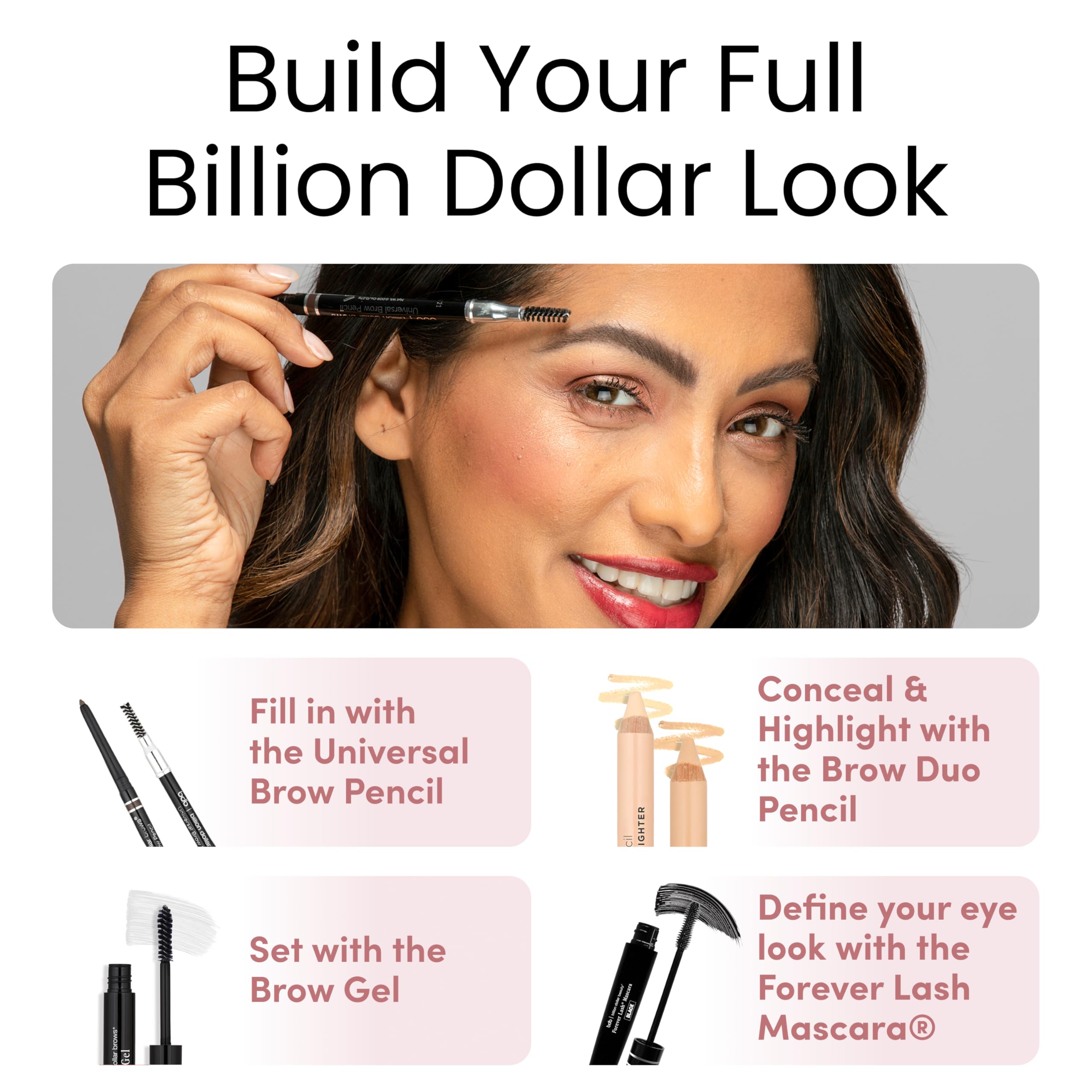 billion dollar brows 2-częściowy zestaw do brwi Buddy Contour Stencil Microblading do symetrycznych brwi, czarny