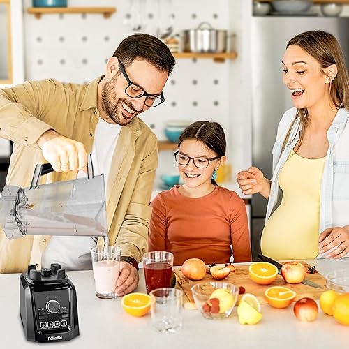 Miniatura 8 de Pukomc Licuadora para batidos con gran capacidad de 65 onzas, potente motor de 1200 W para cocina, 4 preajustes y 9 velocidades, licuadoras de