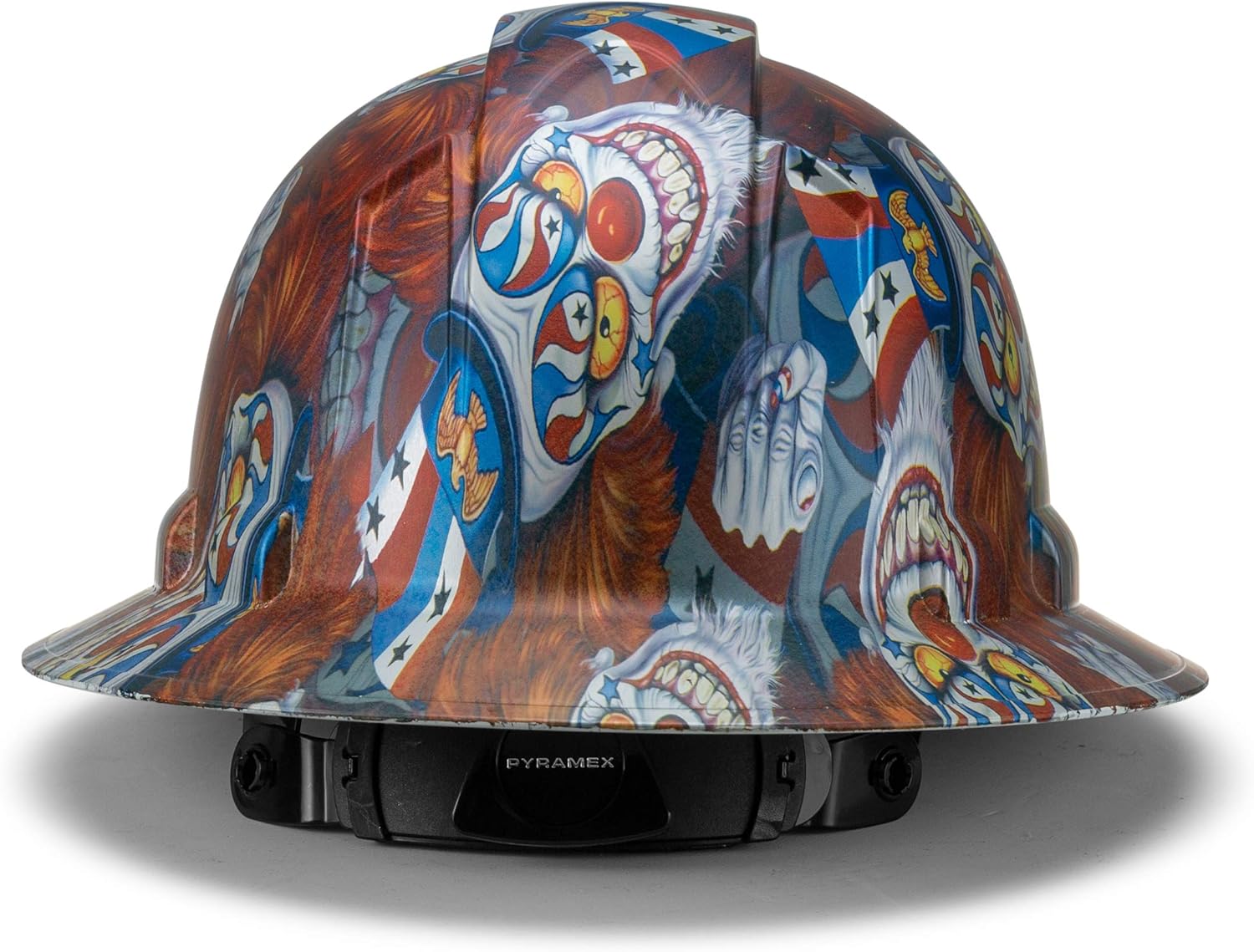 Best Promo ACERPAL Full Brim Hard Hat Osha Construction Work Approved Safety Helmet, Three Ring Nightmare, Constitutional And Patriotic Custom Design Hard Hats Men And Woman,4 Point Adjustable Ratchet Suspension