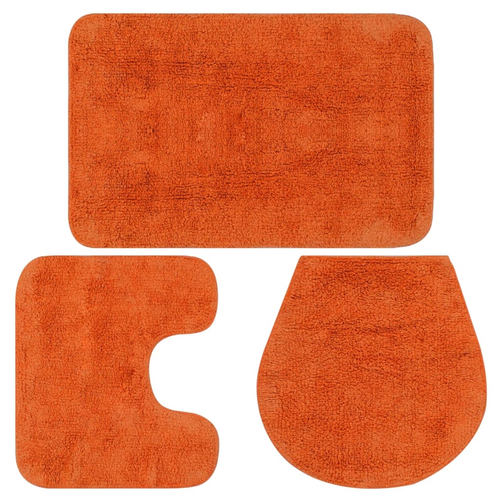 Gecheer Tappetini per Bagno, Set 3 Pezzi Tessuto Morbido Antiscivolo Cotone, Tappeto Doccia Pedana Copriwater per Famiglie e Anziani