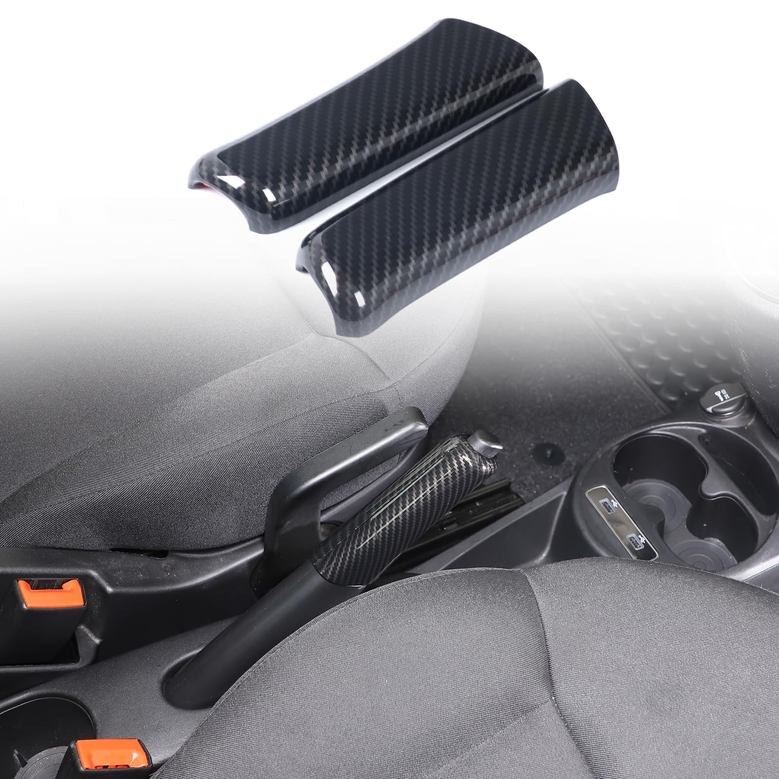 Copertura per leva del freno a mano per @F@iat @500 Abarth 595 2007-2013-2025, copertura del freno a mano in ABS, coperture protettive per pomello del cambio, accessori interni