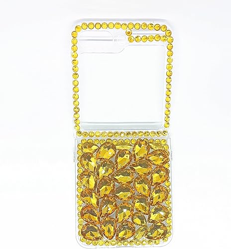 Miniatura 5 de Aikukiki Funda para Galaxy Z Flip 5, Galaxy Z Flip 5 5G, 3D hecha a mano con piedras deslumbrantes de cristal y diamantes con purpurina para Samsung