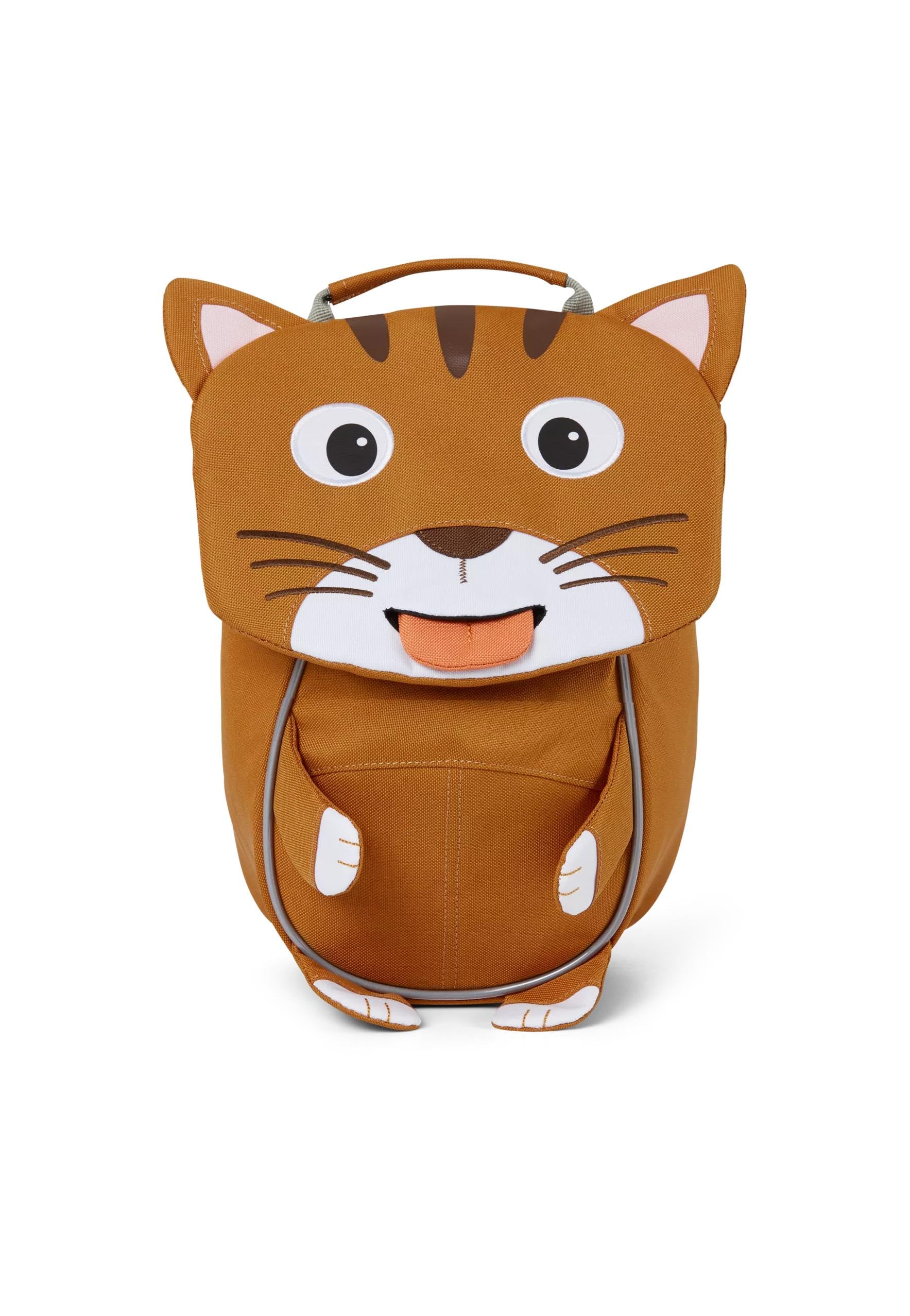 Affenzahn Kleiner Freund Kindergarten-Rucksack für 1-3 Jährige Ergonomisch Reflektierend Ziehzunge mit Namensschild Katze | Ergonomischer Kindergarten-Rucksack für Kinder von 1 bis 3 Jahren mit Reflektoren, Ziehzunge und Namensschild