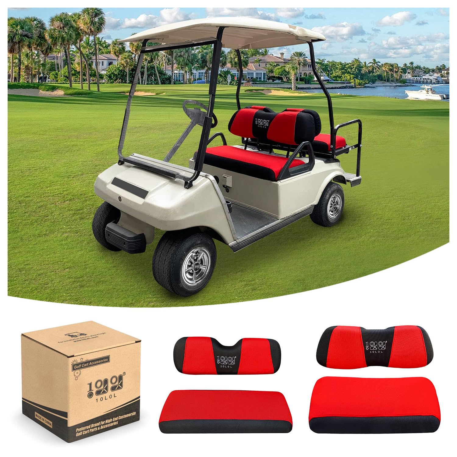 Amazon.com: 10L0L Golf Cart Front and Rear Seat Cover Set for EZGO
