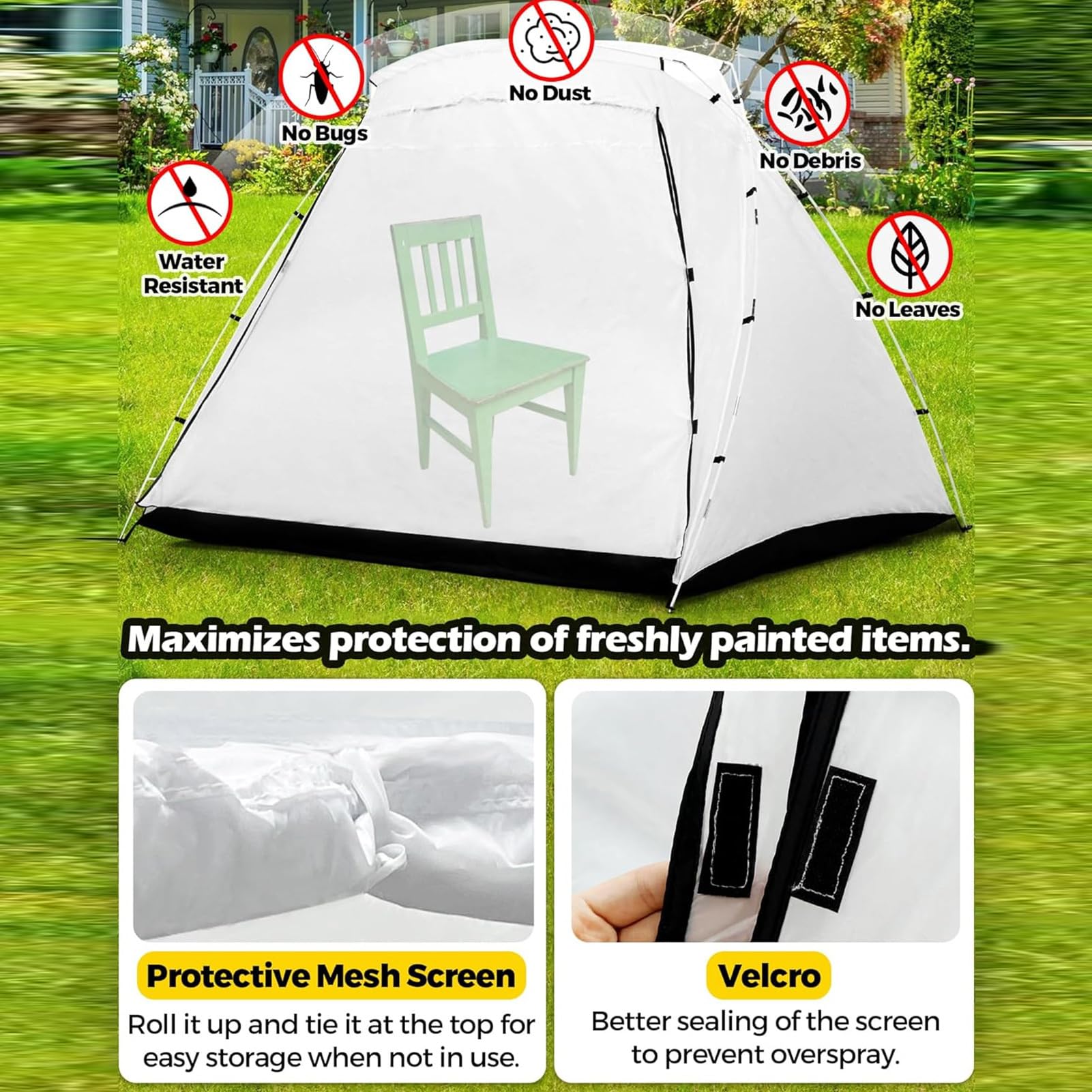 Tenda per Cabina di Verniciatura a Spruzzo portatile per cabina di | Pieghevole Verniciatura a Spruzzo Tenda Stazione per giardino, prato, cortile, interni, esterni, patio, garage,