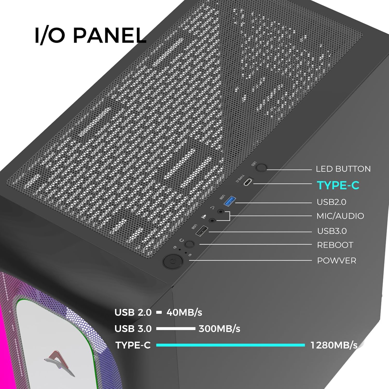 ALSEYE Ai-Pro Black E-ATX Gaming PC Case with Pre-Installed Halo-Pro ARGB Fan LED Strip in Front Panel Tempered Glass Side Panel Supports for 7x120mm Fans & 360mm Radiators (Black)