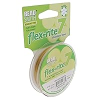 Vista 41 de The Beadsmith Flex-Rite 7 hebras de nailon recubierto de nailon, alambre de cuentas de acero inoxidable, suministro de fabricación de joyas