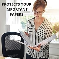 Vista 7 de Carpeta de 3 aros, aros inclinados con forma en D, portada con bolsa transparente.