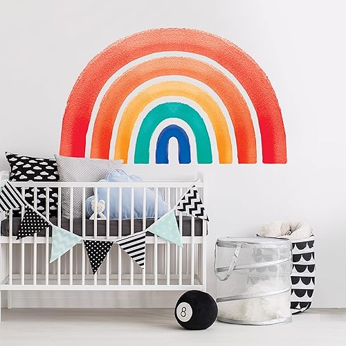 Miniatura 5 de Kit de calcomanías de pared de acuarela retro arcoíris (verde azulado)