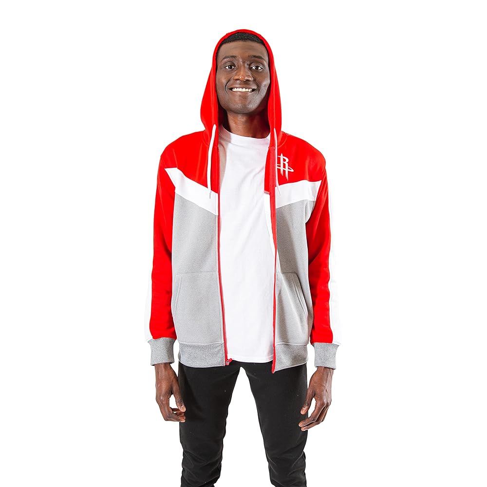 Ultra Game NBA Official Mens Contrast Back Cut Full Zip Hoodie Sweatshirt - Unisex, Dallas Mavericks, Team Color, Small