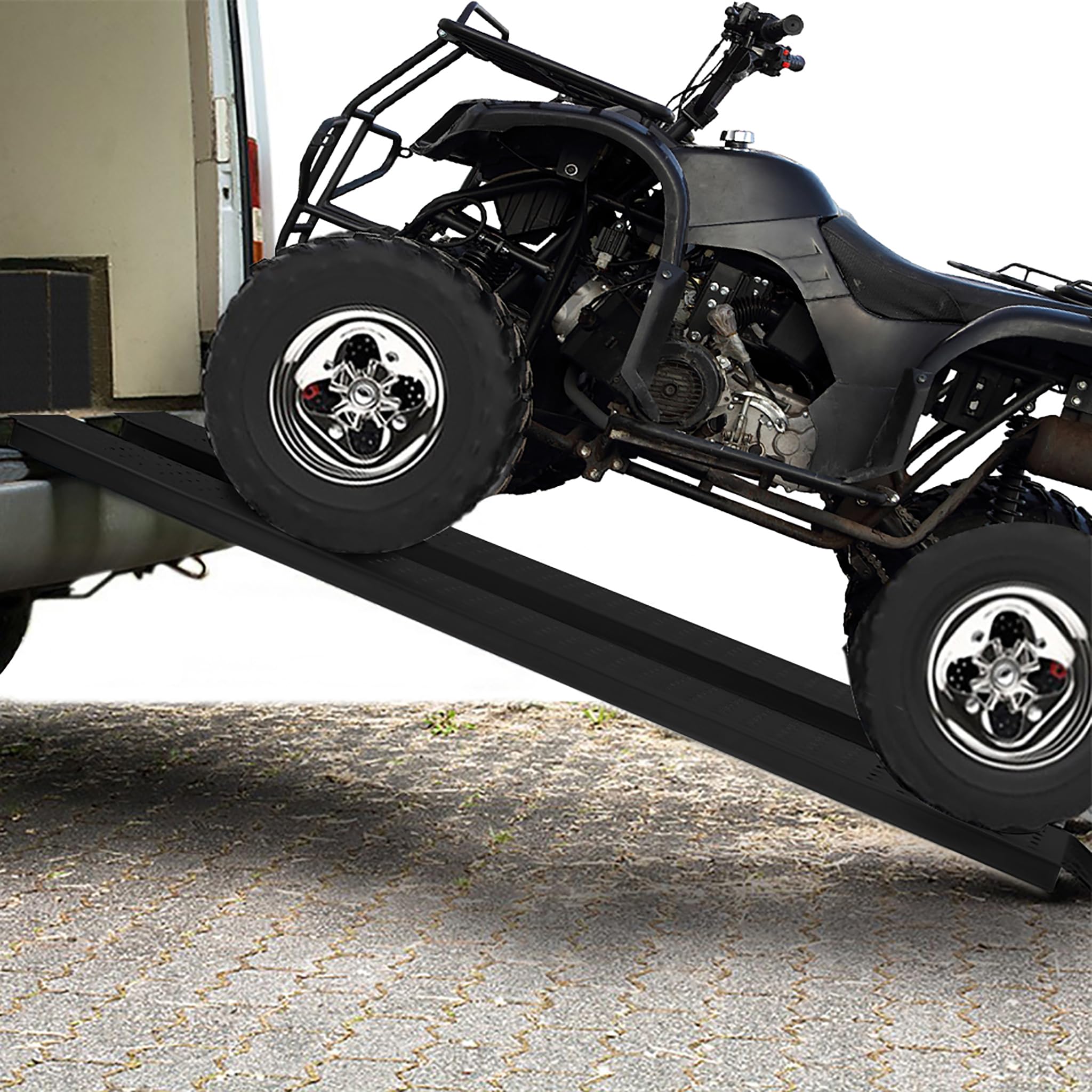 LILIIN 2 x rampa najazdowa do samochodów osobowych, rampa załadunkowa, 400 kg, stal ocynkowana, rampa do przyczepy, rampa aluminiowa do motocykla, przyczepy, kosiarki, traktora (135 cm, czarna)