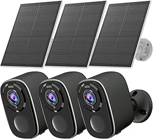 Rraycom 4Pack Security Cameras Wireless Outdoor with Solar Panel,2.5K Solar Security Outdoor Cameras for Home Security with Spotlight & Siren Alarm, 2-Way Audio, Color Night Vision, AI Detection (3) asin的图片
