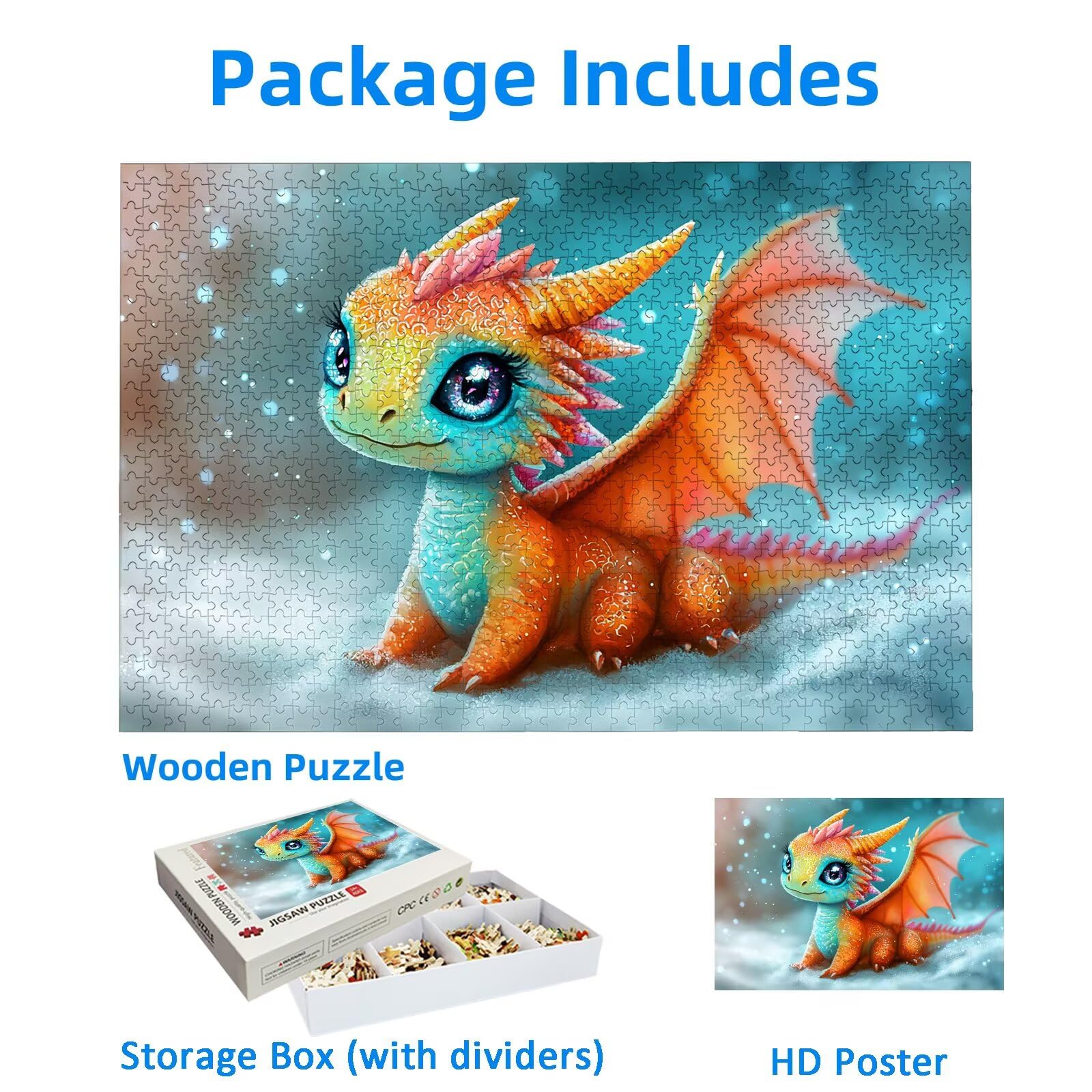 Puzzle 2000 Pezzi per Adulti, Puzzle Dragoncello2000 Pezzi Arte per Adulti e Ragazzi, Misura: 100x70 cm, Puzzles Carino in Legno Impegnativi, Puzzles per Idea Regalo Donna, Decorazioni Casa, -3236