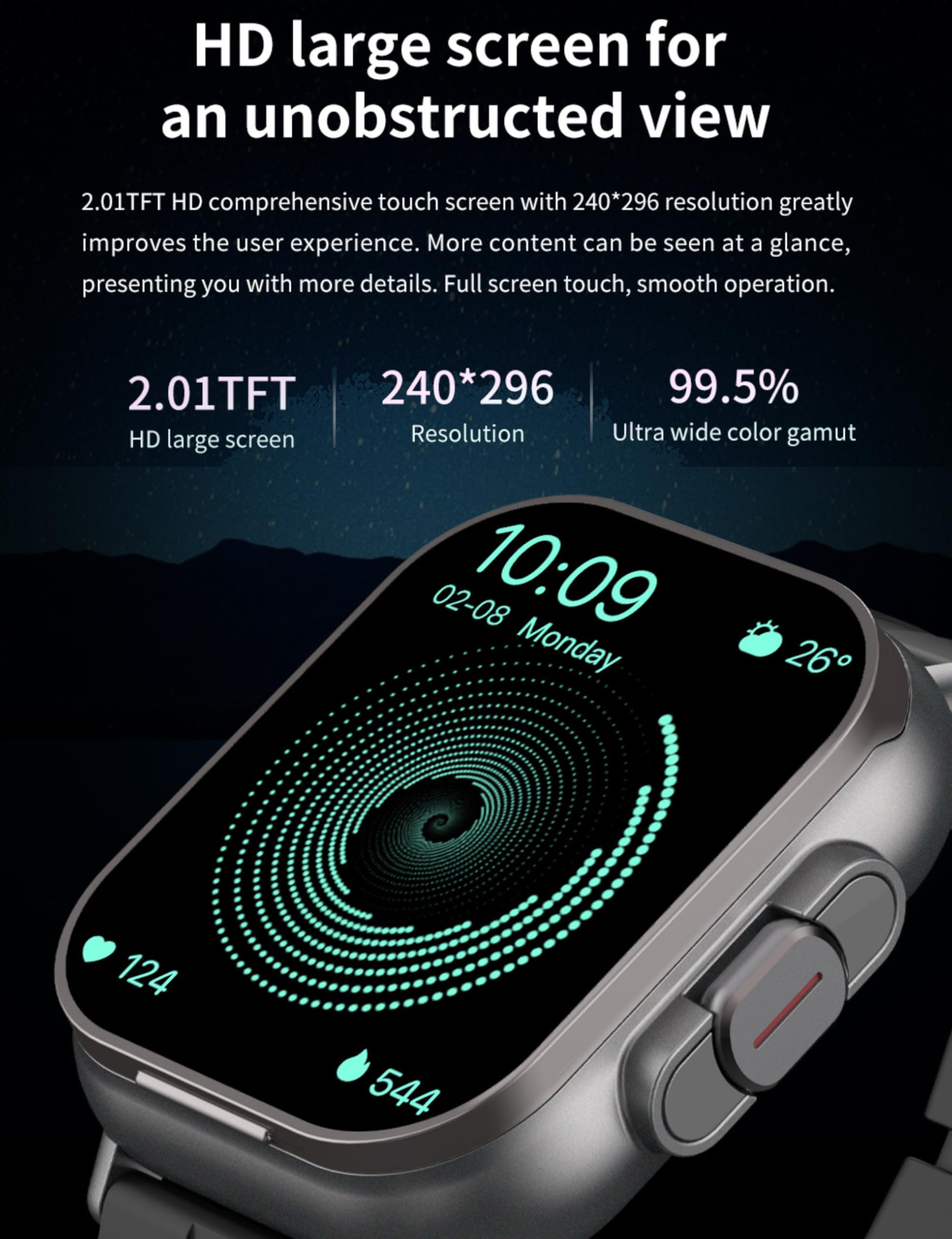 Reloj Inteligente 2 en 1 con Auriculares Inalámbricos, Pantalla de 2.01 Pulgadas, Compatible con iOS y Android, Diseño Innovador, Color Plateado