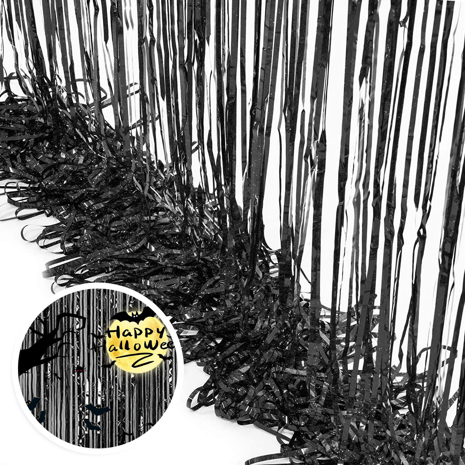 Tende A Lamelle Glitterate - 5 Pezzi Per Feste E Decorazioni Invernali - Foto 6