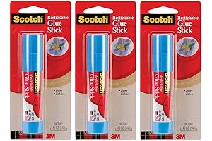 Removable Restickable Glue Stick, 0.49oz, Repositionable Adhesive Glue Stick (3-Pack)