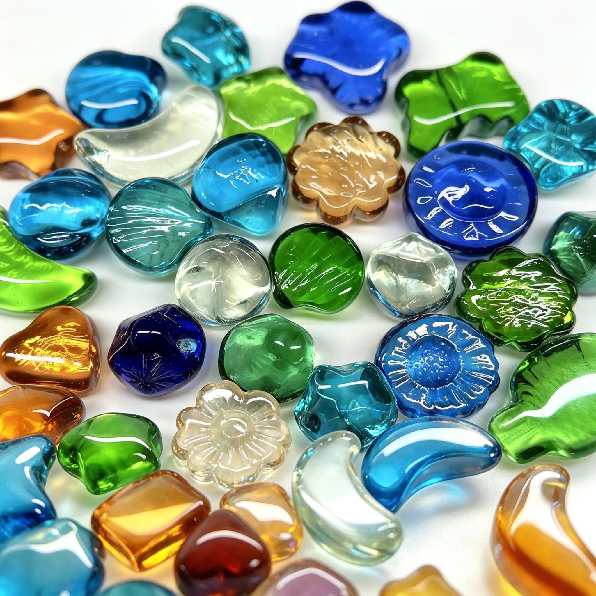450 g Billes Forme Décorations Colorées Pierre Precieuse Styles Aléatoires Pierres Précieuses pour Aquarium vases Bricolage Cadeaux de Noël ou d'anniversaire(Environ 20 Pierres)
