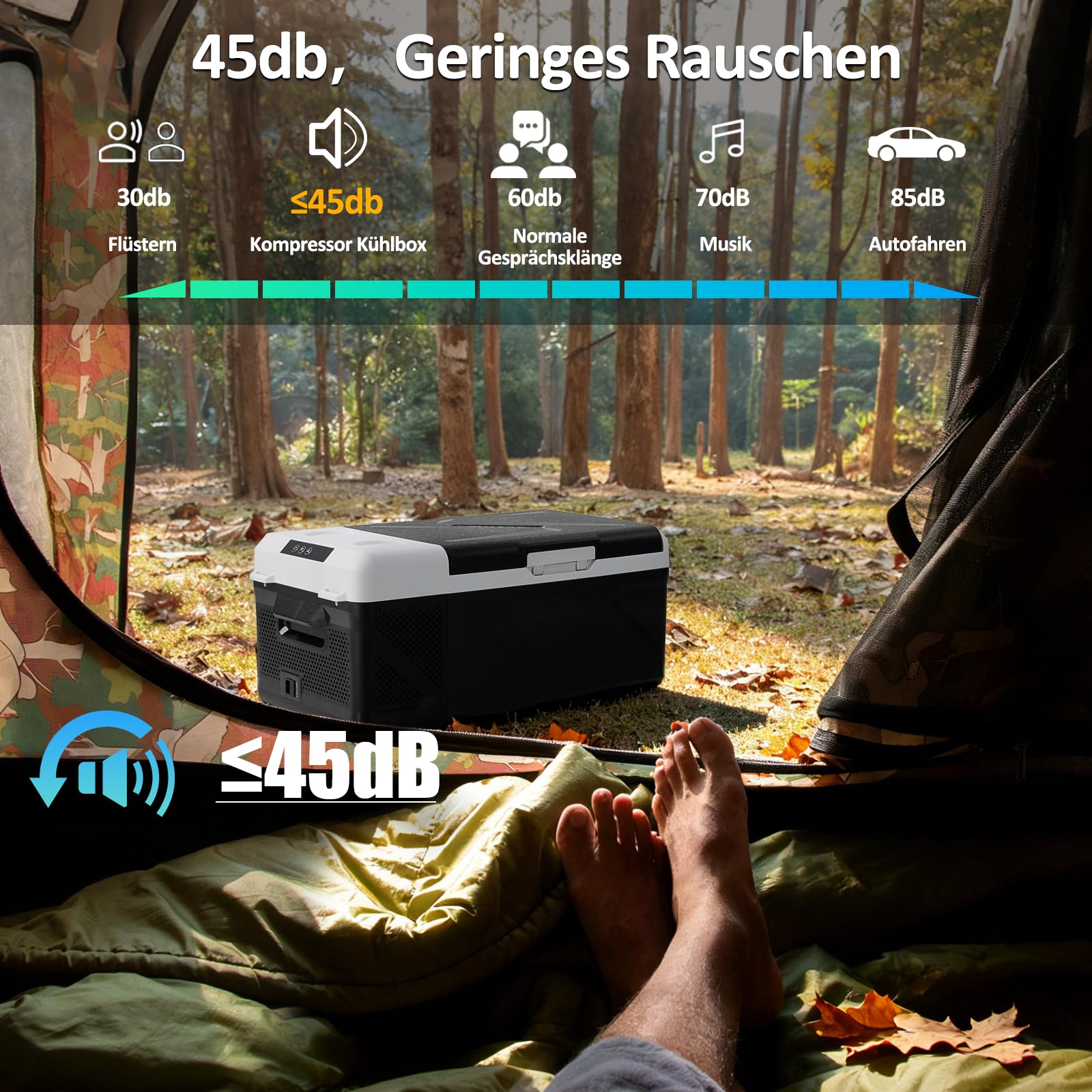 KM15 16L Kompressor Kühlbox Auto Mini Kühlschrank Elektrische Tragbare Camping-Kühlbox Gefrierbox 12/24v für Lkw, Boot, -20℃-20℃