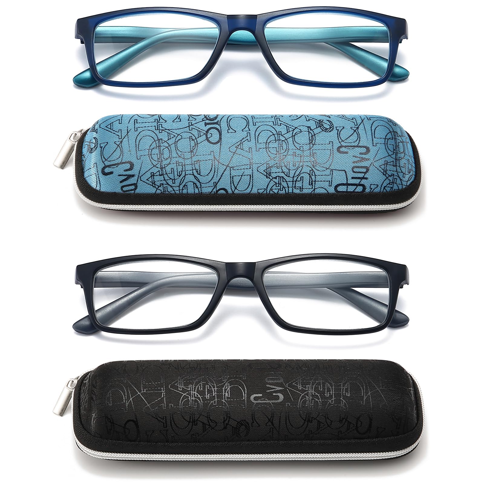 RaoOG Reading Glasses for Men Women with Spring hinges Rectangulart Computer Readers