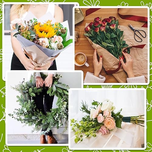 Miniatura 6 de PAXCOO Paquete de 3 alambres florales verdes de 110 yardas, calibre 22 con cortador de alambre, alambre flexible para manualidades para hacer