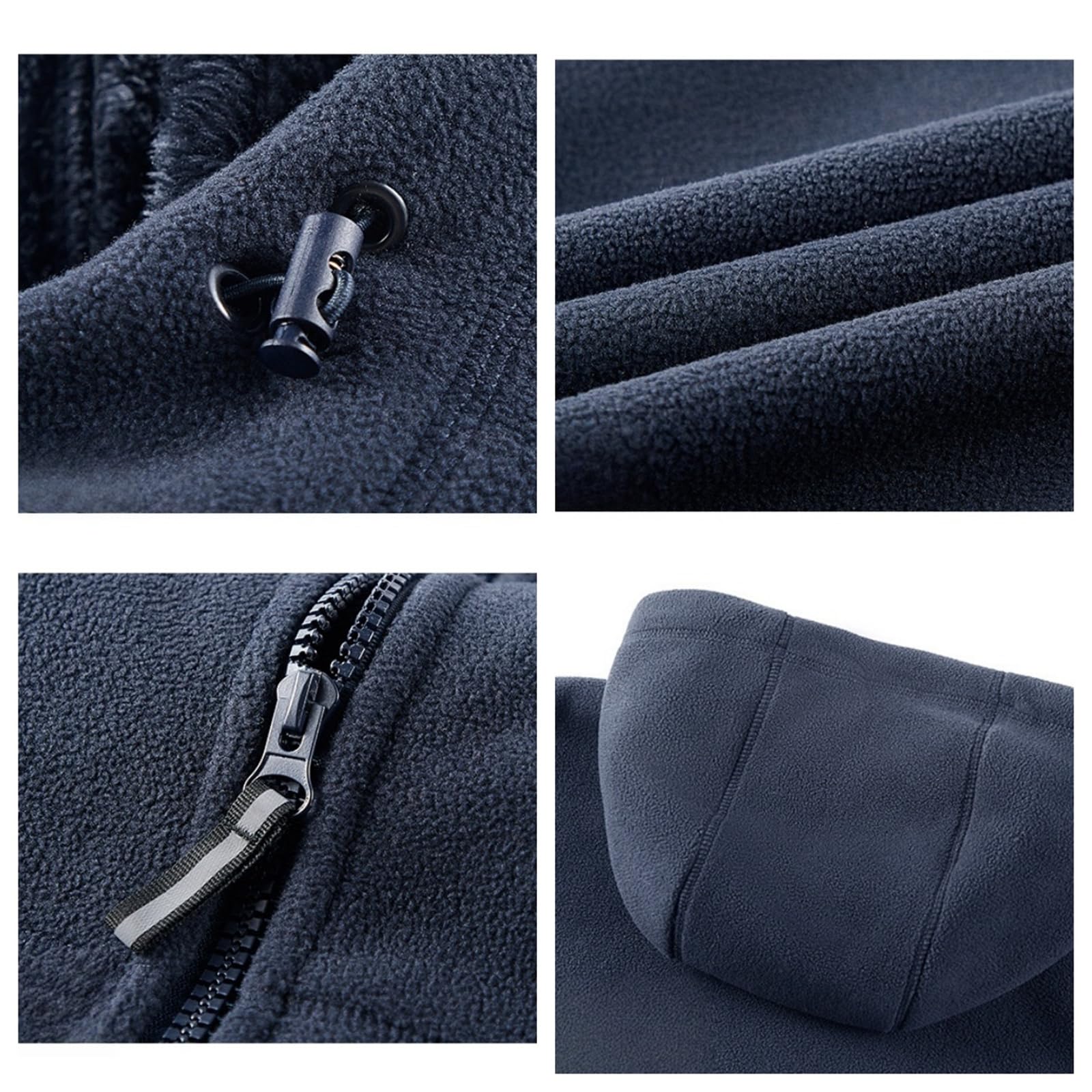 Chaqueta con capucha de forro polar de doble capa, unisex, ultra cálida, chaqueta de sherpa con cremallera completa para hombre, chaqueta táctica con bolsillos