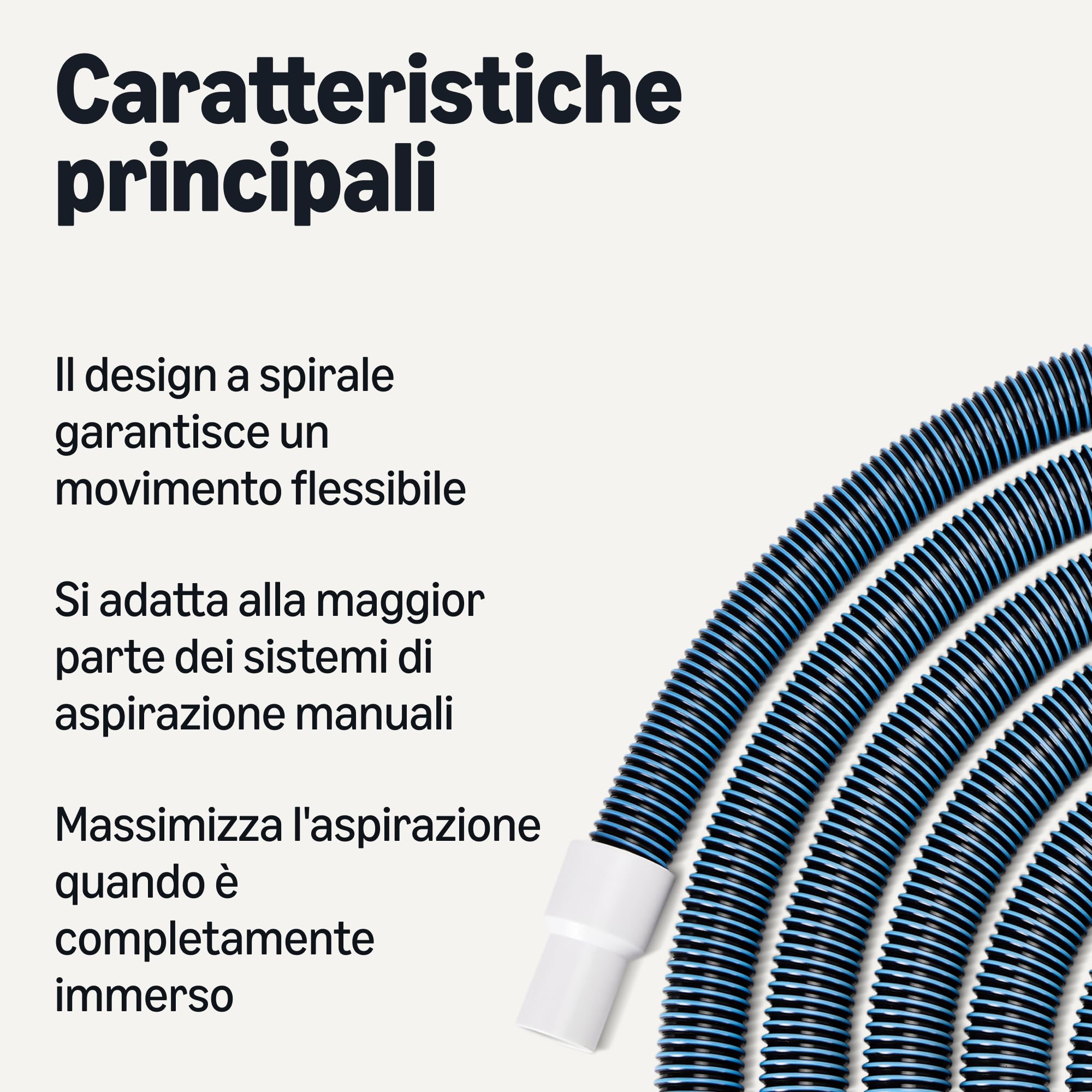 Amazon Basics Tubo per Piscina, 9.14m, Blu, Nero, Bianco