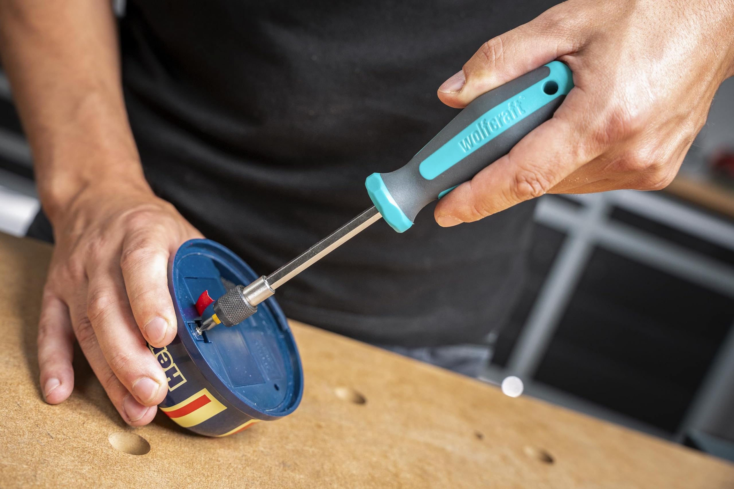 Wolfcraft Avvitatore manuale con vano portainserti lungo