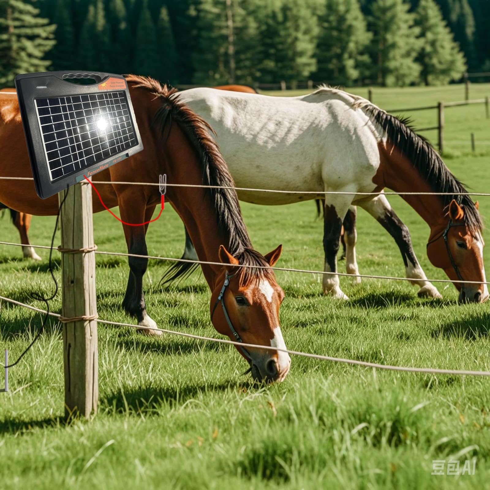 Solar Weidezaungerät 12v mit batterie, niedriger Impedanz 0,65J bis zu 50 km zum Schutz von Vieh, Geflügel oder Hobbyzucht, mobiles Electrozaungerät zum Fernhalten von lästigen oder wilden Tieren