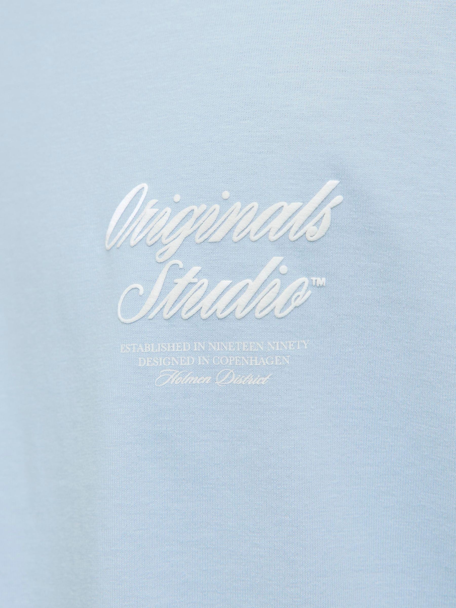 JACK & JONES Jornorrebro Typo Tee SS Crew Neck Noos, Skyway, L