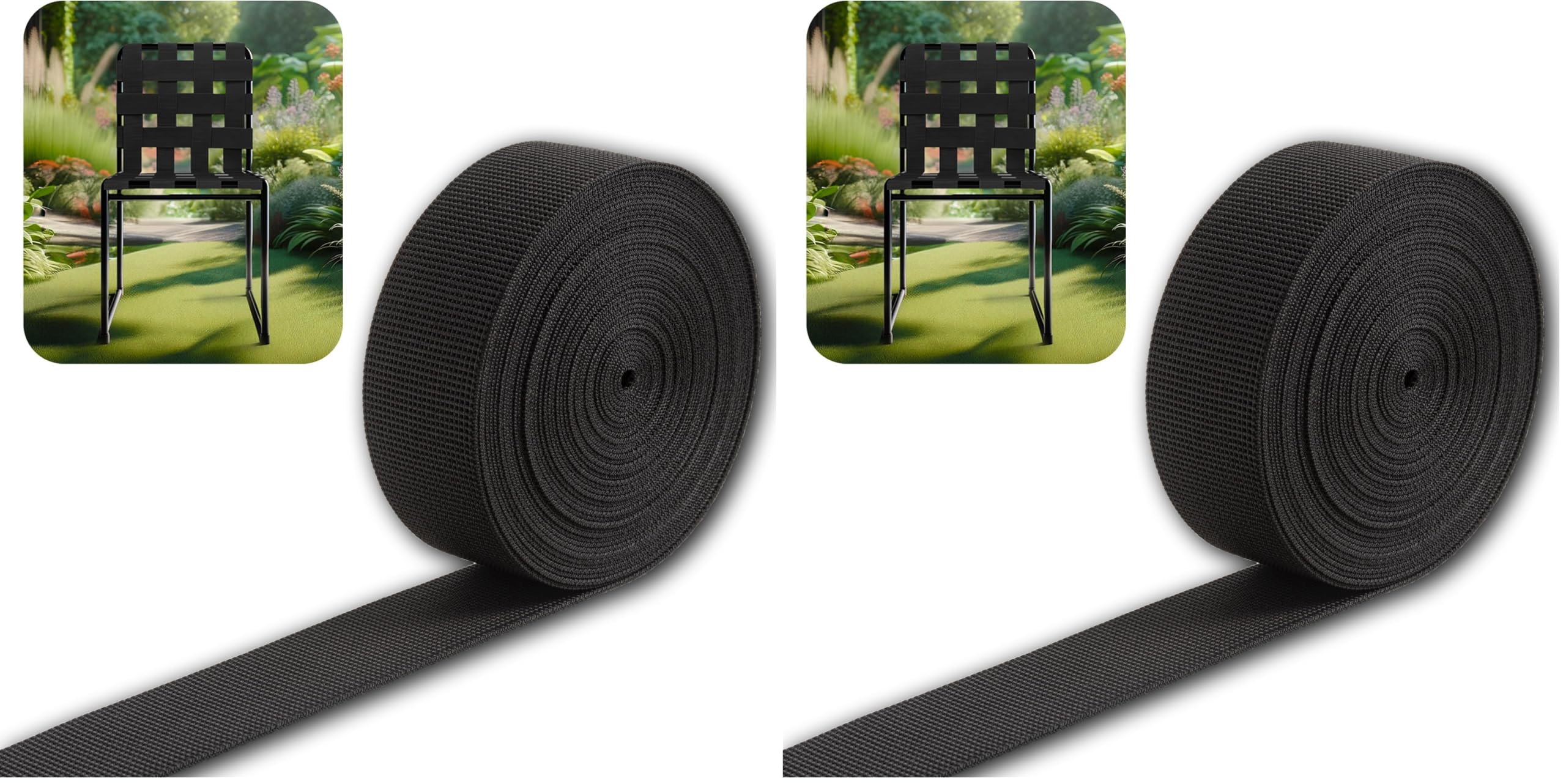 IPEA Sangle élastique pour Meubles extérieurs pour chaises de Jardin, chaises de Plage, fauteuils, balançoire, canapés, Salon, Tapisserie - 10 mètres - Bande de Traction pour sièges Dossier - 50 mm -