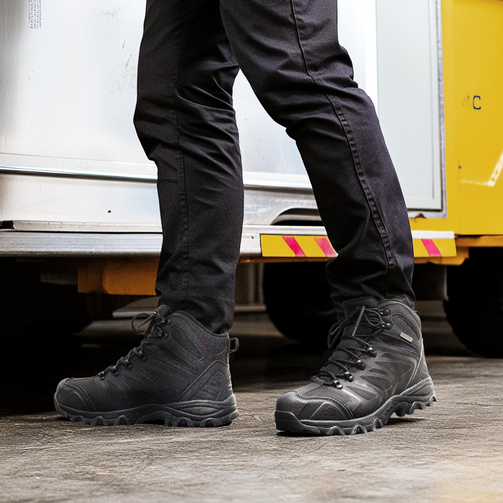 NORTIV 8 Waterproof Work Boots for Men Steel Toe Safety Construction Boots