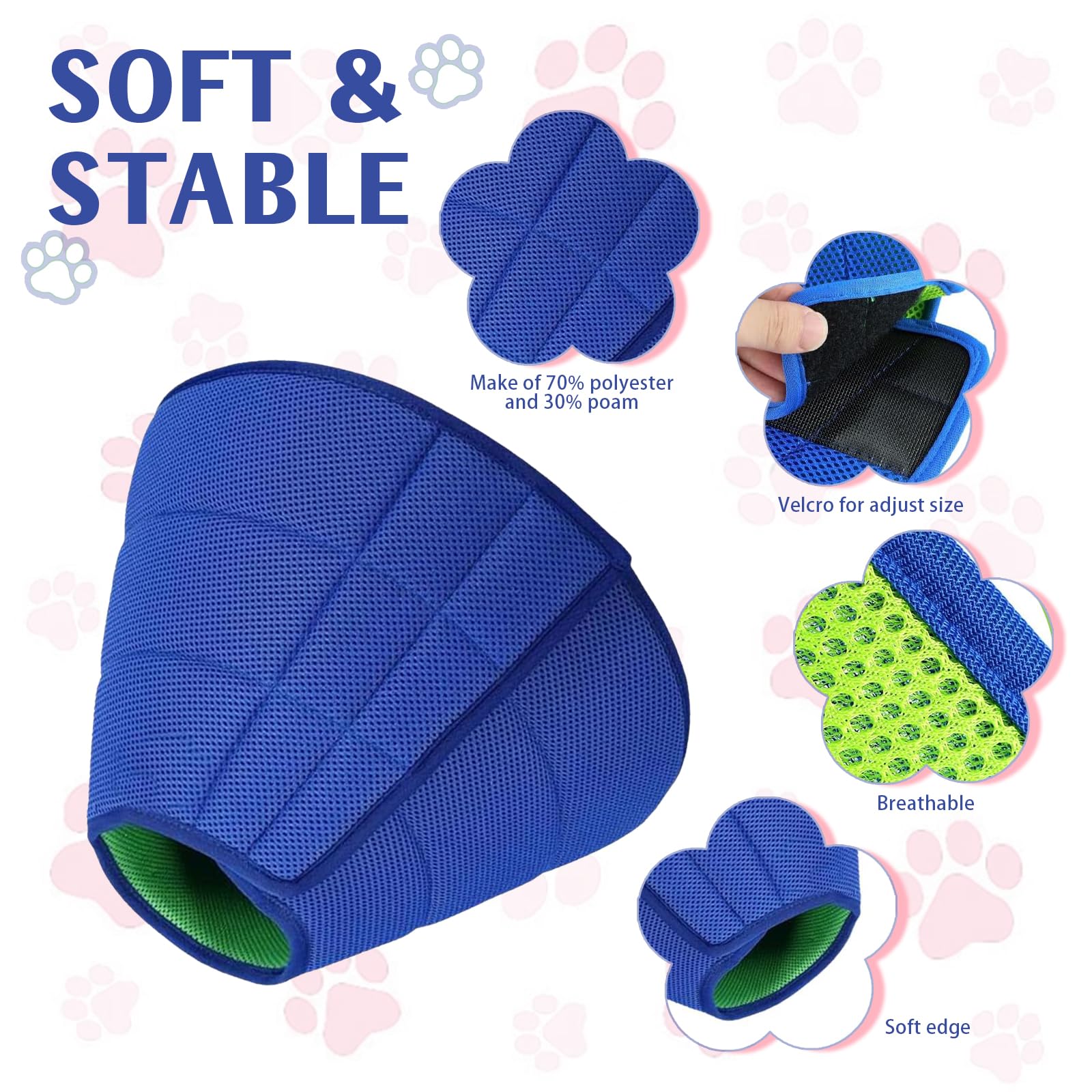 Dog Cone Collar, Adjustable Head Cone for Dogs Prevent Licking Dog Cones After Surgery Soft - Image 3