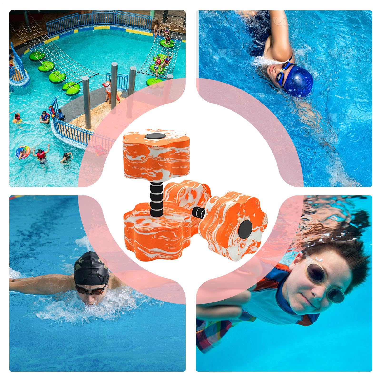 Manubri per acquagym,Bilanciere da acqua EVA Fitness,da aerobica acquatica - per donne, uomini, bambini, palestra in ambiente domestico, attività natatorie, allenamento fisico e