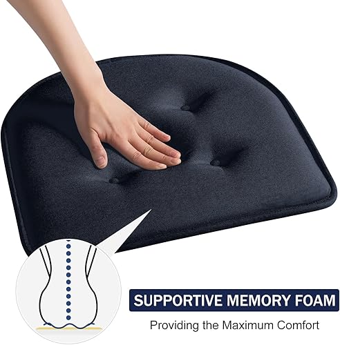 Miniatura 4 de downluxe Cojines de espuma viscoelástica para sillas de comedor, almohadillas antideslizantes para sillas de cocina y sillas de oficina, en forma de