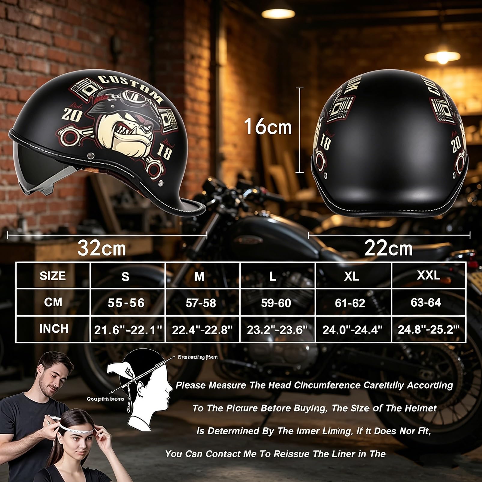 Kask Motocyklowy Jet z Homologacją ECE R22.06 i DOT, Styl Retro Niemiecki Ultra-Lekki z Blendą Przeciwsłoneczną, Legalny na Drogi dla Skutera Mopeda, Maska w Zestawie