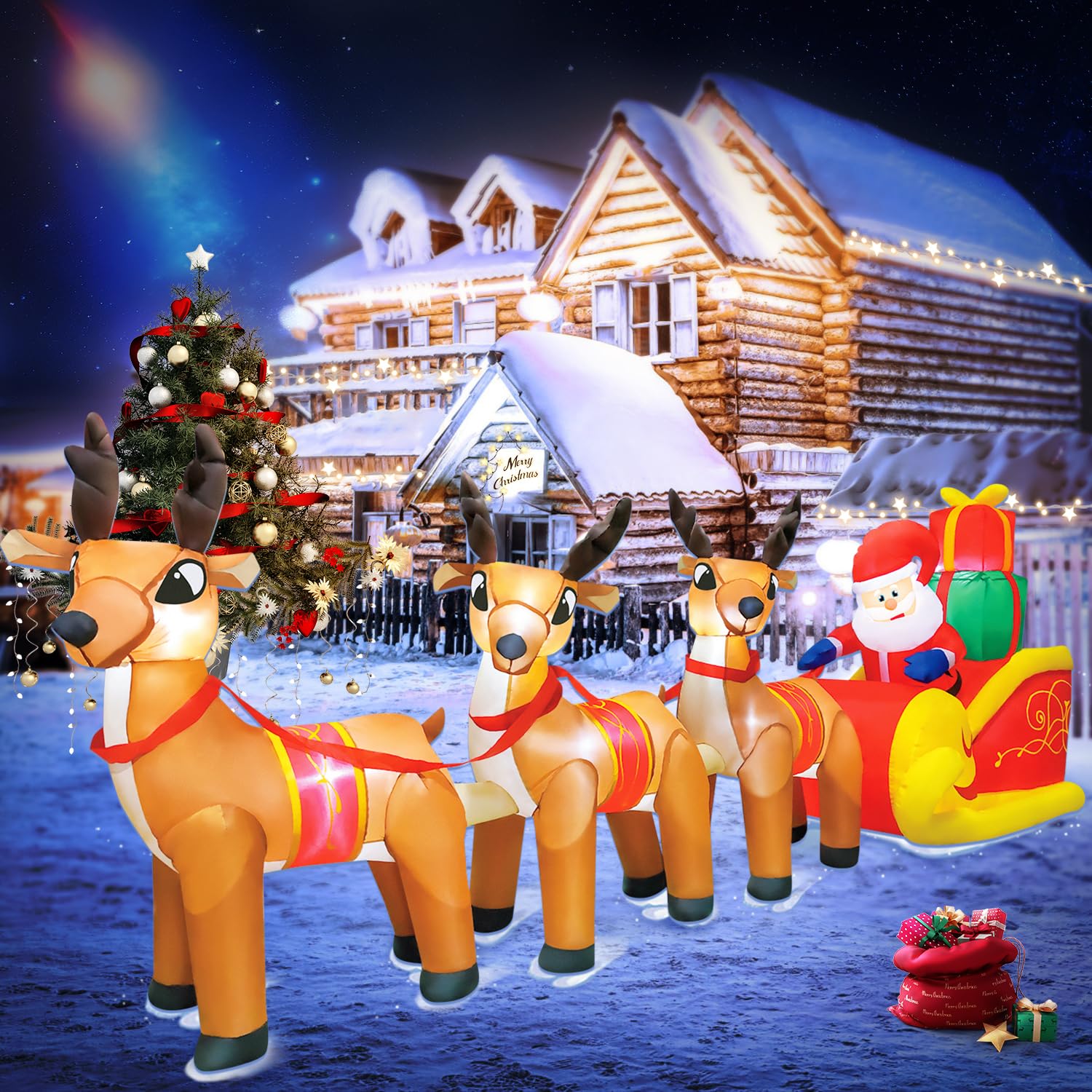 Snapklik.com : DomKom 12 FT Christmas Inflatable Outdoor Santa Claus On ...