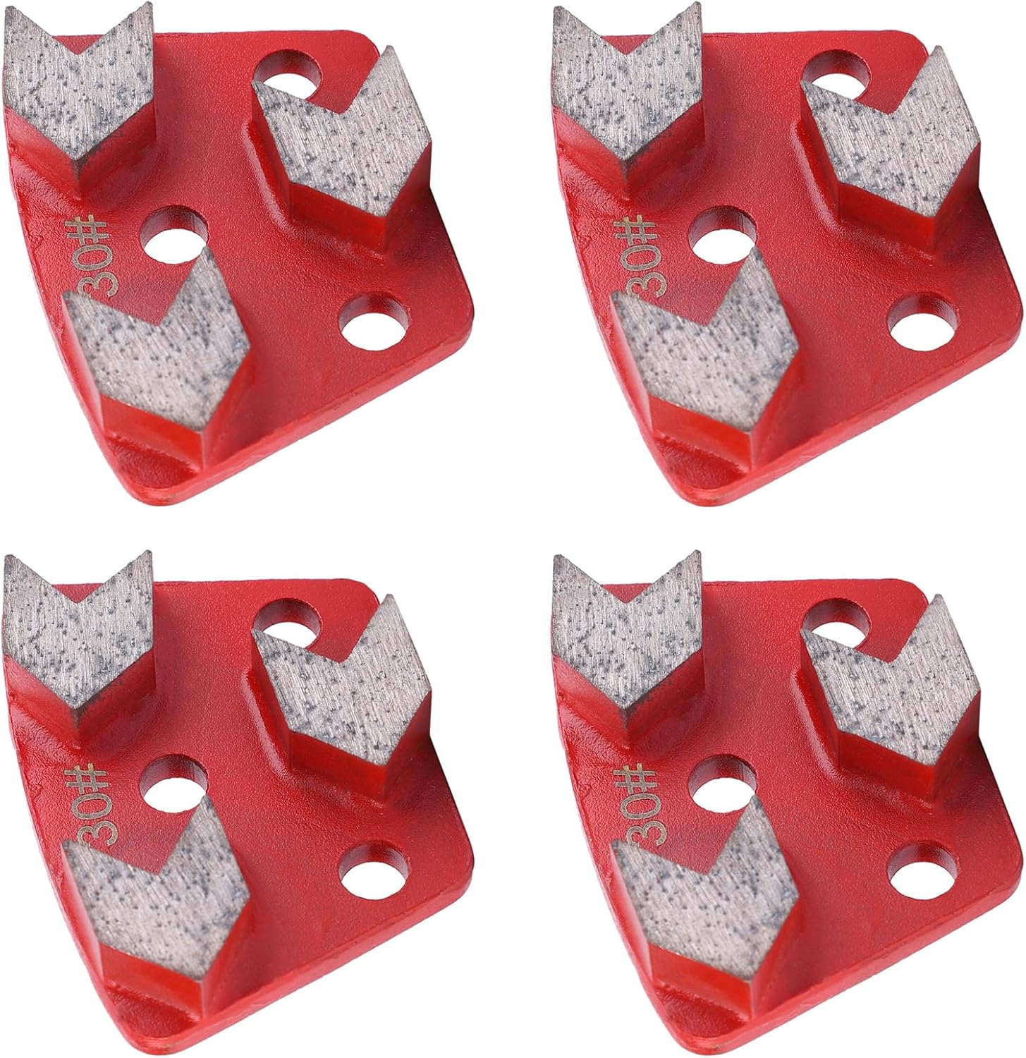 12PCS Trapezoid Floor Grinding Pad Disc 30 Grit Metal Scraper Effective Fast Grinding Tools for Concrete Cement Paint Levelling Fan Shaped Tooth