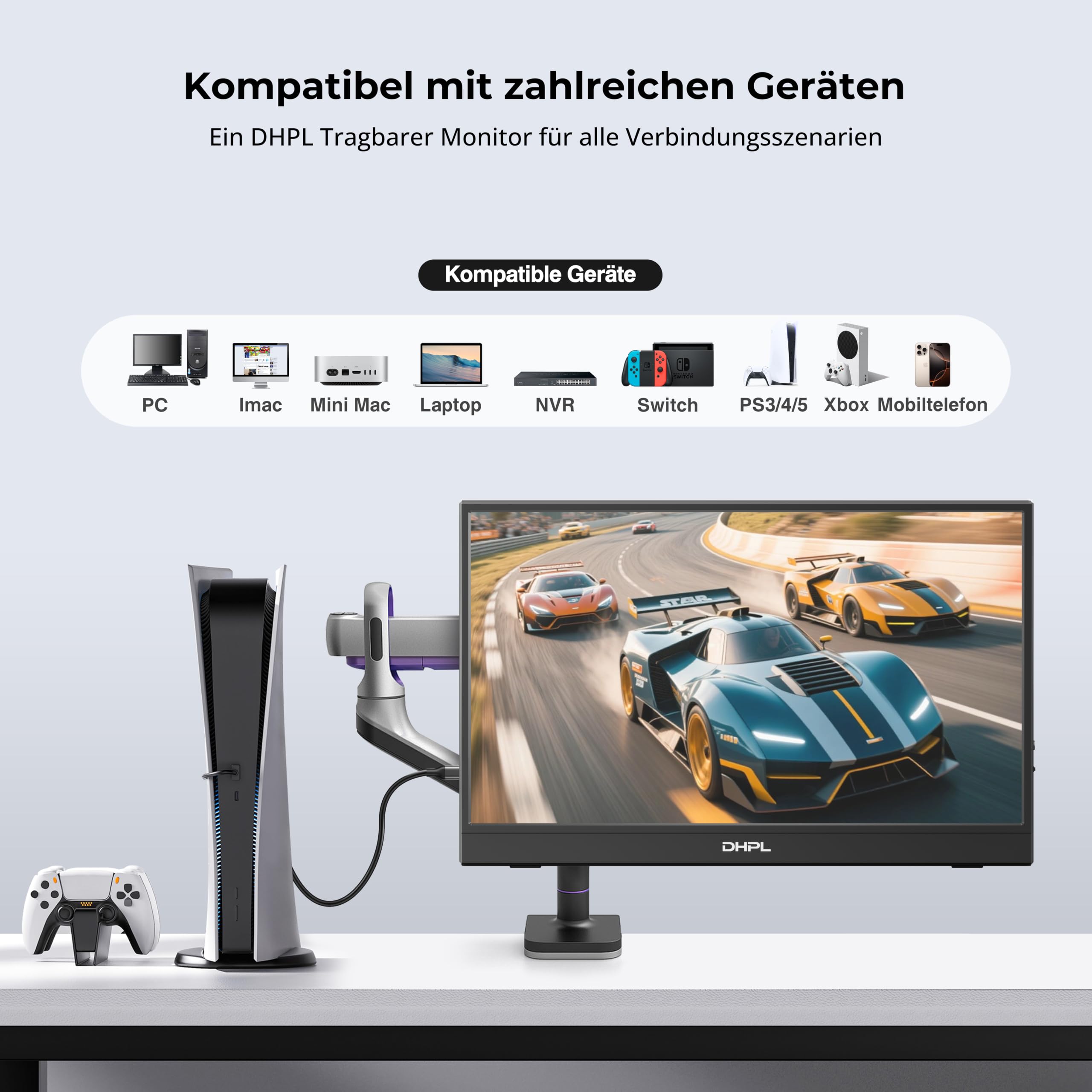 15,6 Zoll Portable Monitor/Tragbarer Monitor, IPS FHD 1080P 60Hz