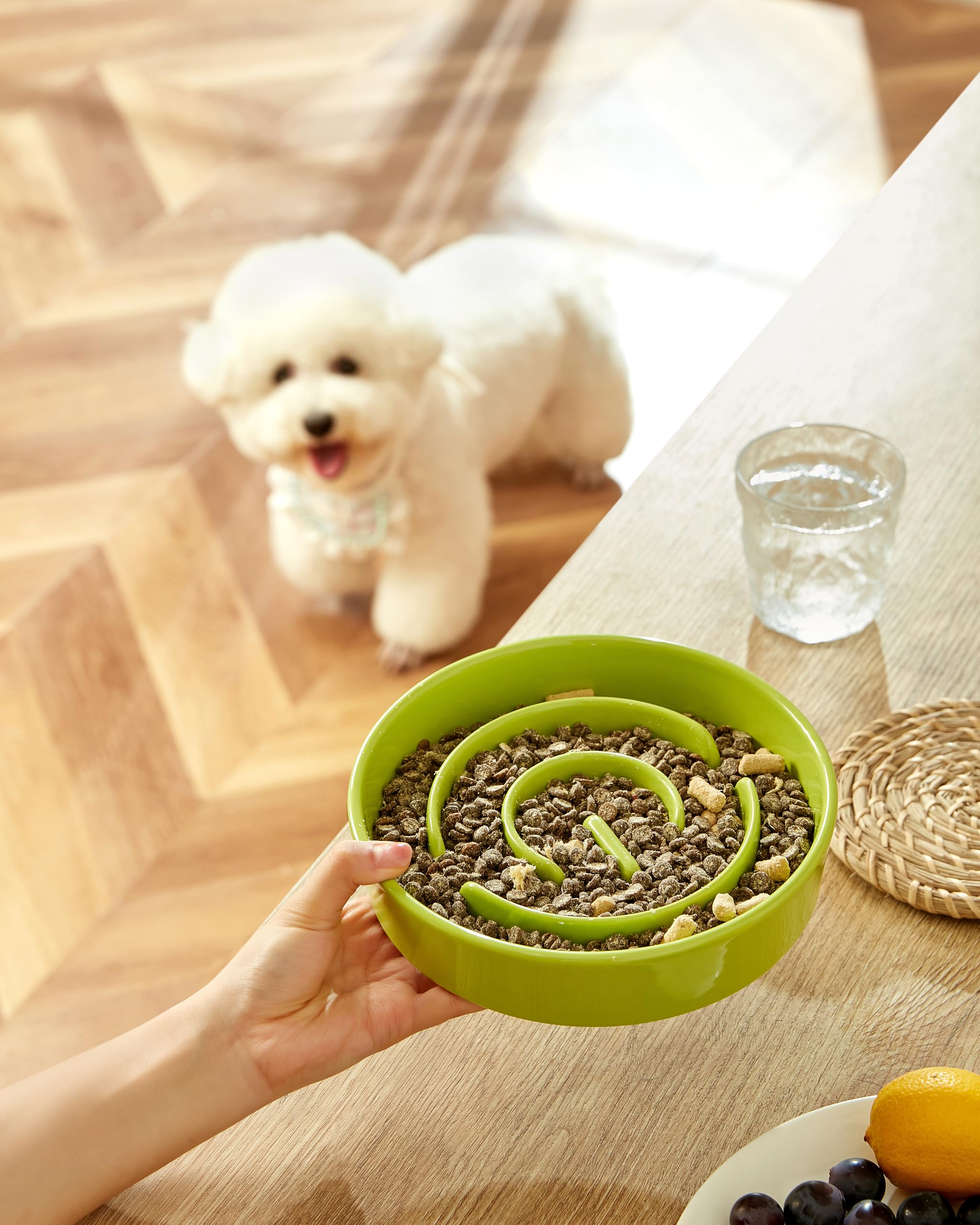 Ceramic Slow Feeder Dog Bowl for Medium and Large Breed Dog Slow Feeder Bowl for Fast Eaters Puzzle Dog Bowl to Slow Down Eating - Image 2