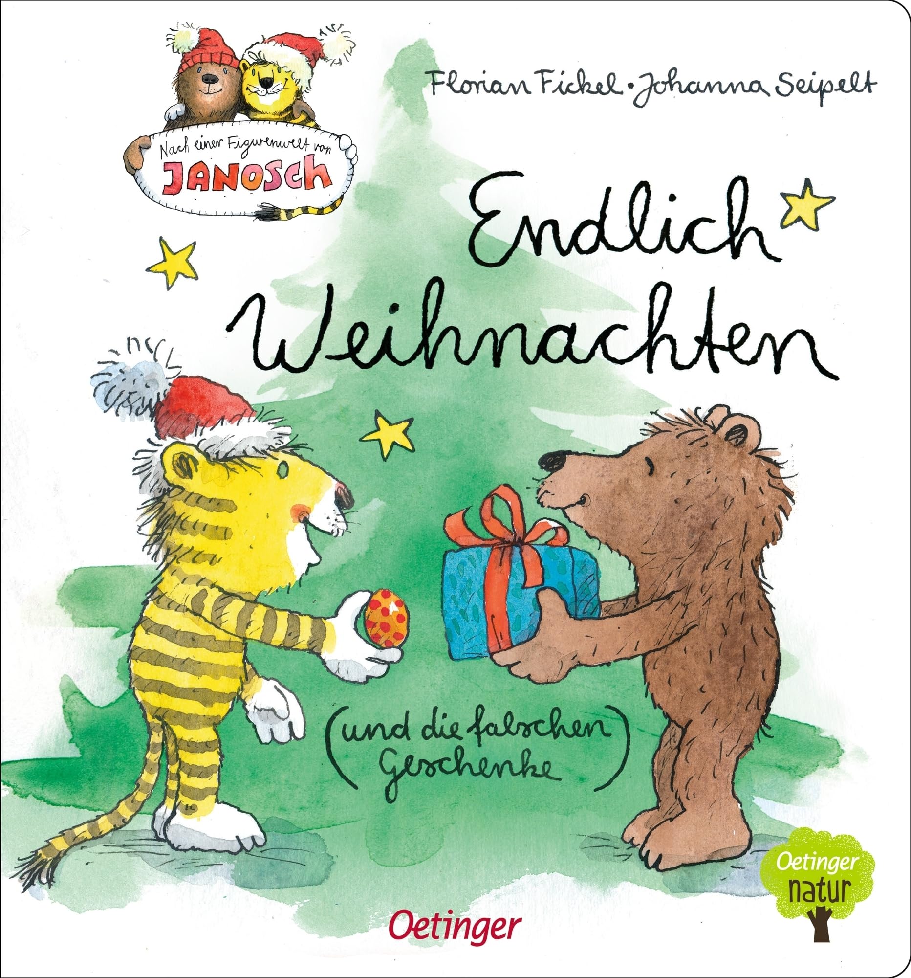 Nach einer Figurenwelt von Janosch. Endlich Weihnachten (und die falschen Geschenke): Nachhaltig hergestelltes Öko-Pappbilderbuch für die Kleinsten
