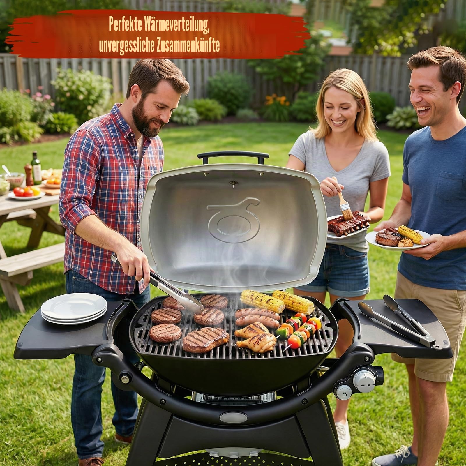 Denmay Grillrost Gusseisen für Weber Q300 Q320 Q3000 Q3200 Serie 63,5x45,2cm 2 Stück