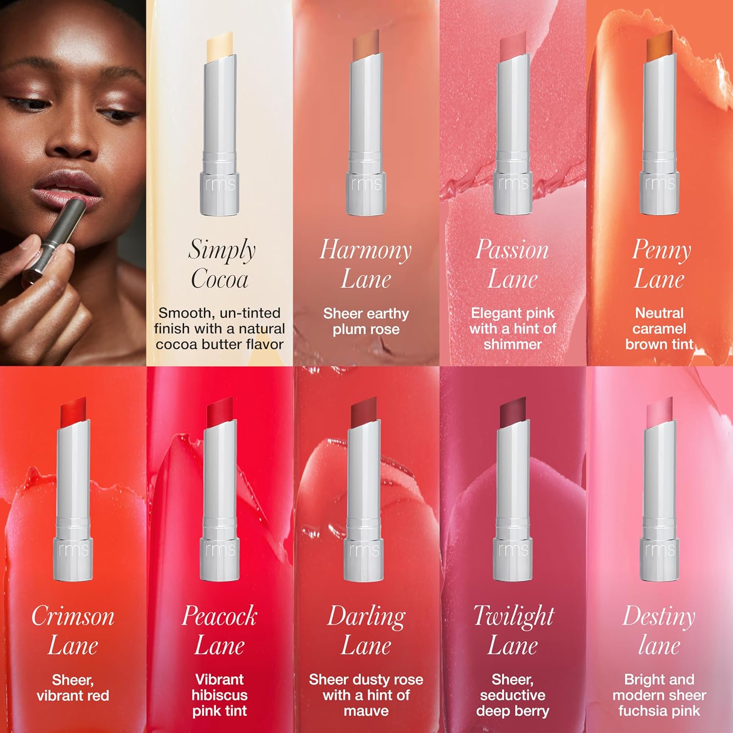 RMS Beauty Tinted Daily Lip Balm - Hydrating Sheer Lip Tint with Shea & Mango Butter, Natural Color, Vegan, Non-Sticky, Nourishing Lip Care Balm, 0.15 oz - Image 6