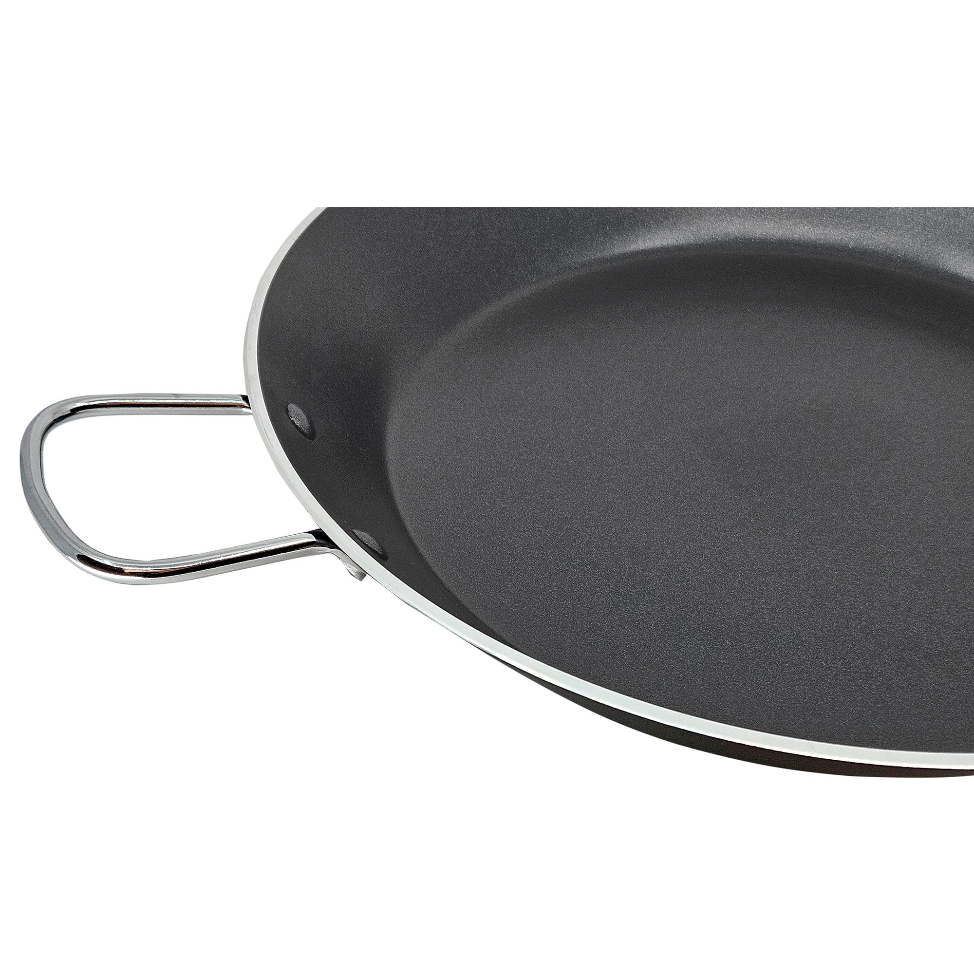 briebe Zafran Poêle à paella à induction anti-adhésive ILAG écologique sans PFOA, épaisseur 3 mm, aluminium pressé, convient à toutes les cuisines, vitrocéramique, gaz, four 46 cm