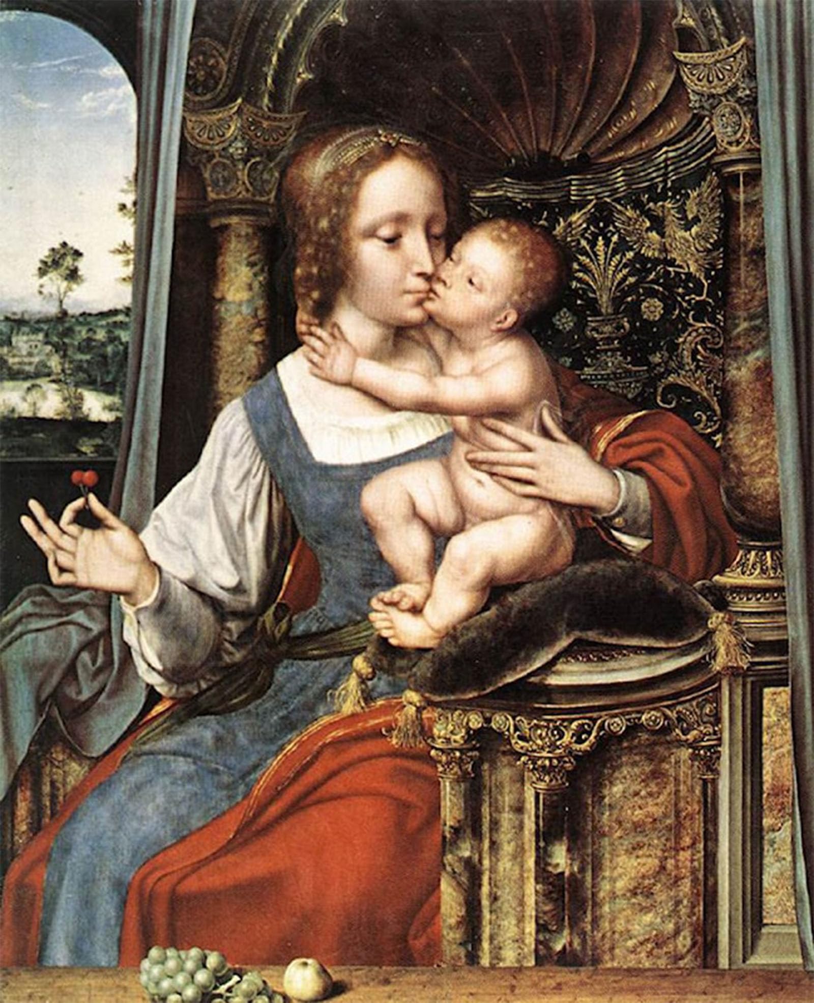 SERENDIPITP Vintage Wall Art Canvas Nordic Poster Canvas Print Picture Virgin and Child by Quentin Massys Wall Art Poster for Home Decor 60x90cm