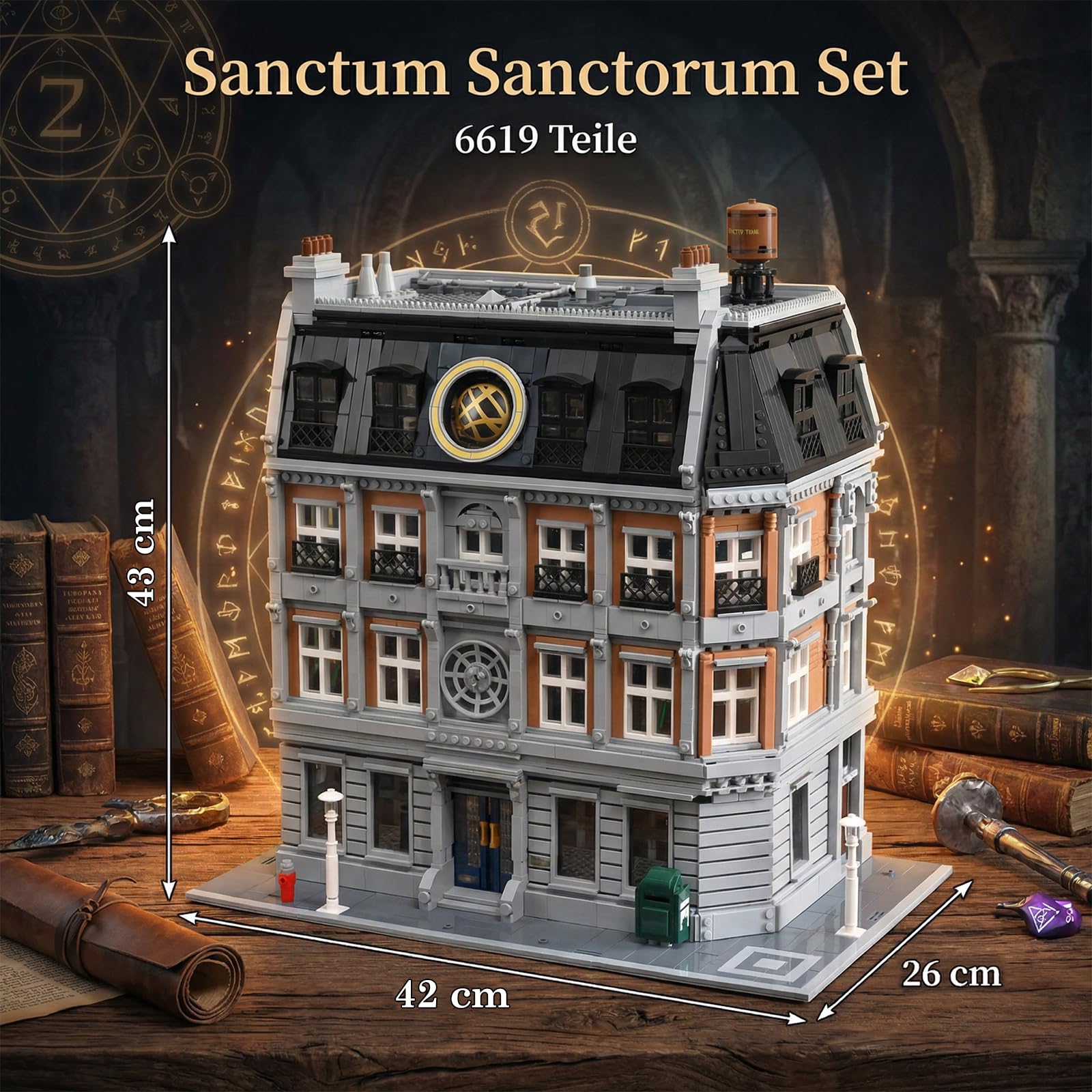 Sanctum Sanctorum Klemmbausteine Modular Buildings mit Licht - 6619 Teile Film Architektur, 4-stöckiges Haus Bausteine Set für Erwachsene Kompatibel mit Panlos 613001
