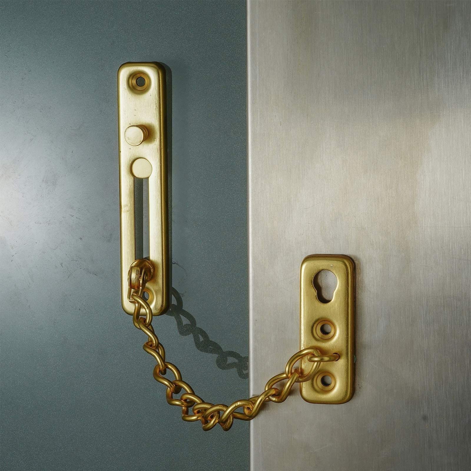 Securi Hardware Türketten aus Edelstahl, Diebstahlschutz, für Zuhause und Büro, sichere Schraube, 2 Stück (schwarz)