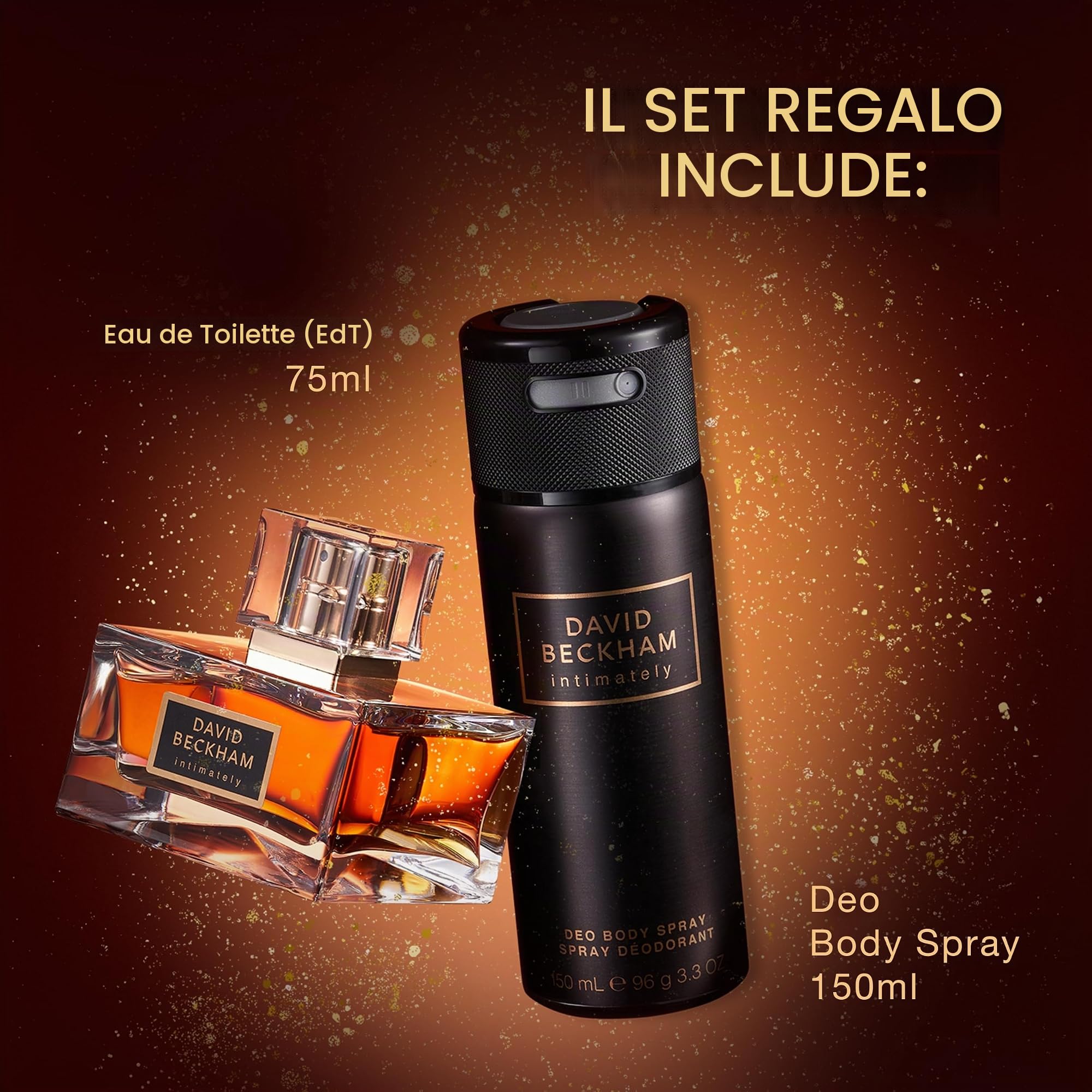 David Beckham Confezione Regalo Intimately, Eau de Toilette 30ml & Deodorante Spray 150ml, Fragranza Aromatica Ambrata per Lui