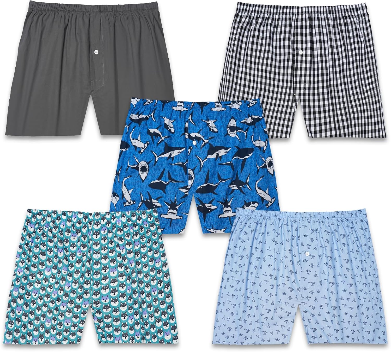 MOACC M Boxers for Men - Men's 100% Cotton Boxer Briefs Underwear Premium Quality Shorts